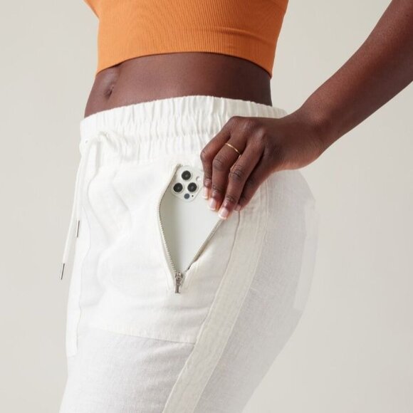 NEW Athleta Cabo Linen Jogger Mid-Rise Semi-Fitted 100% Linen Plus Size 24 - Picture 5 of 12